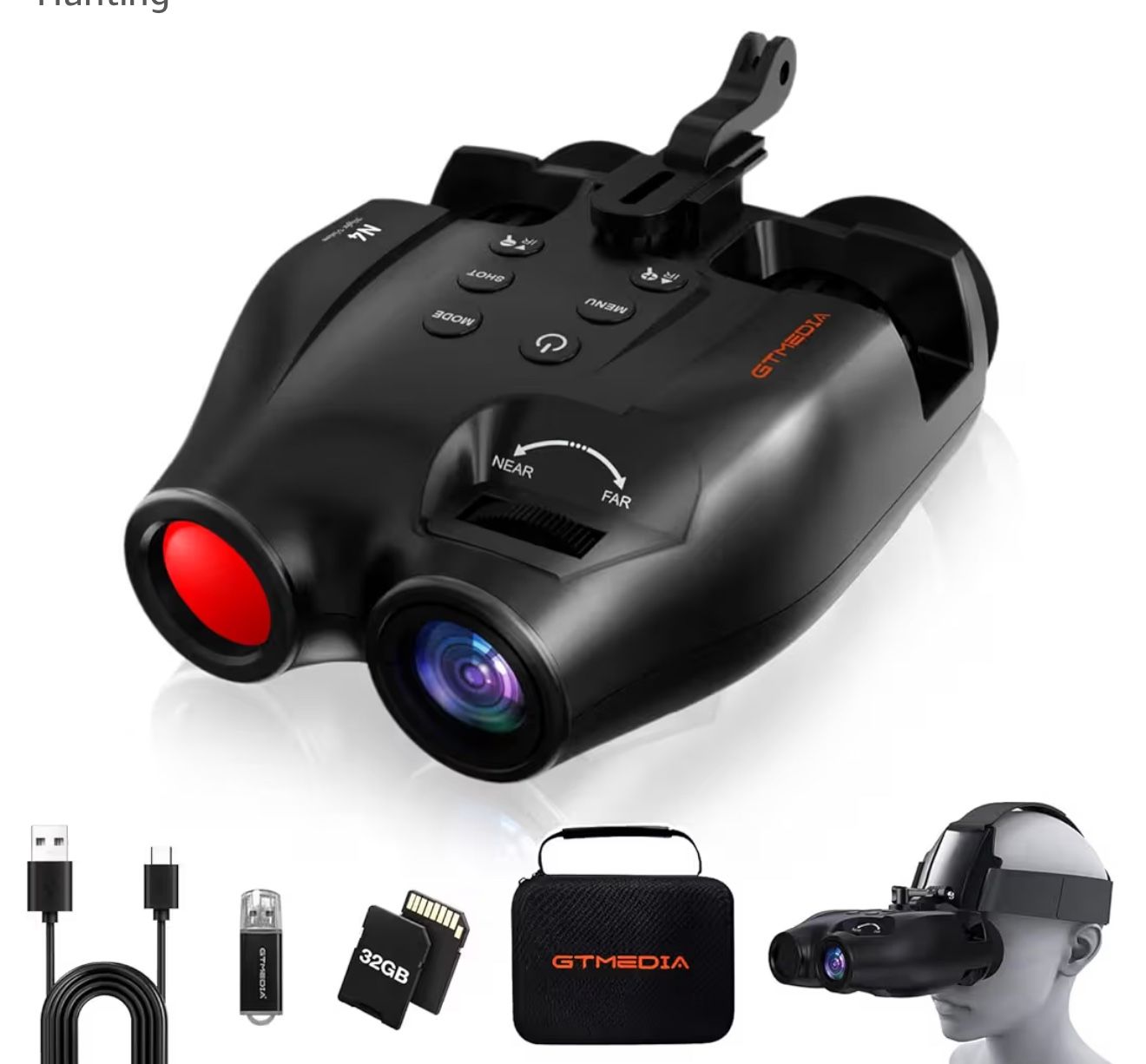 Night Vision Binoculars,Night Vision Goggles,Infrared Night Vision,HD Display Screen,Photo and Video Storage on 32GB TF Card,Head Mounted Hunting Bino