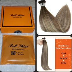 *NEW* Full Shine UTip Human Hair Extensions 14" 