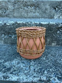 Beautiful Woven Terracotta Pot