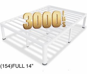 FULL 14” WHITE BED FRAME WITH ROUND LEGS👇👇👇CROSSROADS 👇👇👇