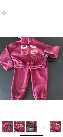 Bebe Burgundy Kids Tracksuit with Embroidered Logo