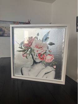 Framed Marmont Hill Shadow Box "Blooming Mind" Art Print on Silver Foil