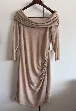 Eliza J Women's Side Ruched Off-The-Shoulder Dress 16W NEW W/ TAG Shimmery Piece