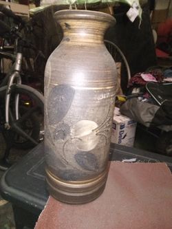 Vtg Mid Century Textured Pottery Bud Vase Vessel Bottle- AUSTRIA 4085-27