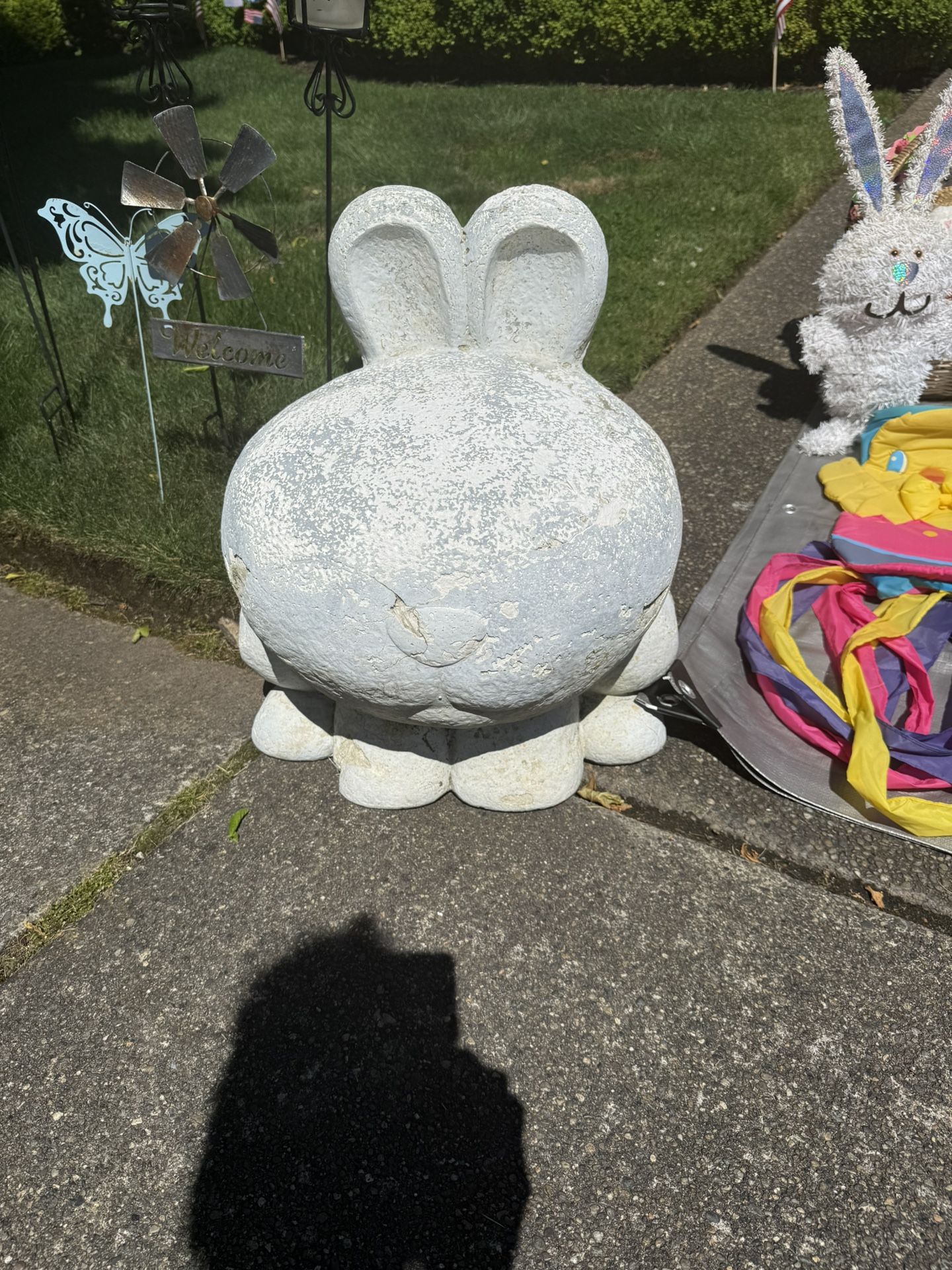 Ceramic / Plaster Outdoor Garden Bunny Seat