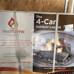 Real flame Outdoor 4 gel can Log Set