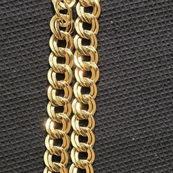 Vtg.  Signed Monet Goldtone Large Chunky Statement Link 32" Necklace Unisex 