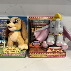 Dumbo, Lady And The Tramp 2 VHS Collector Plushy Edition 