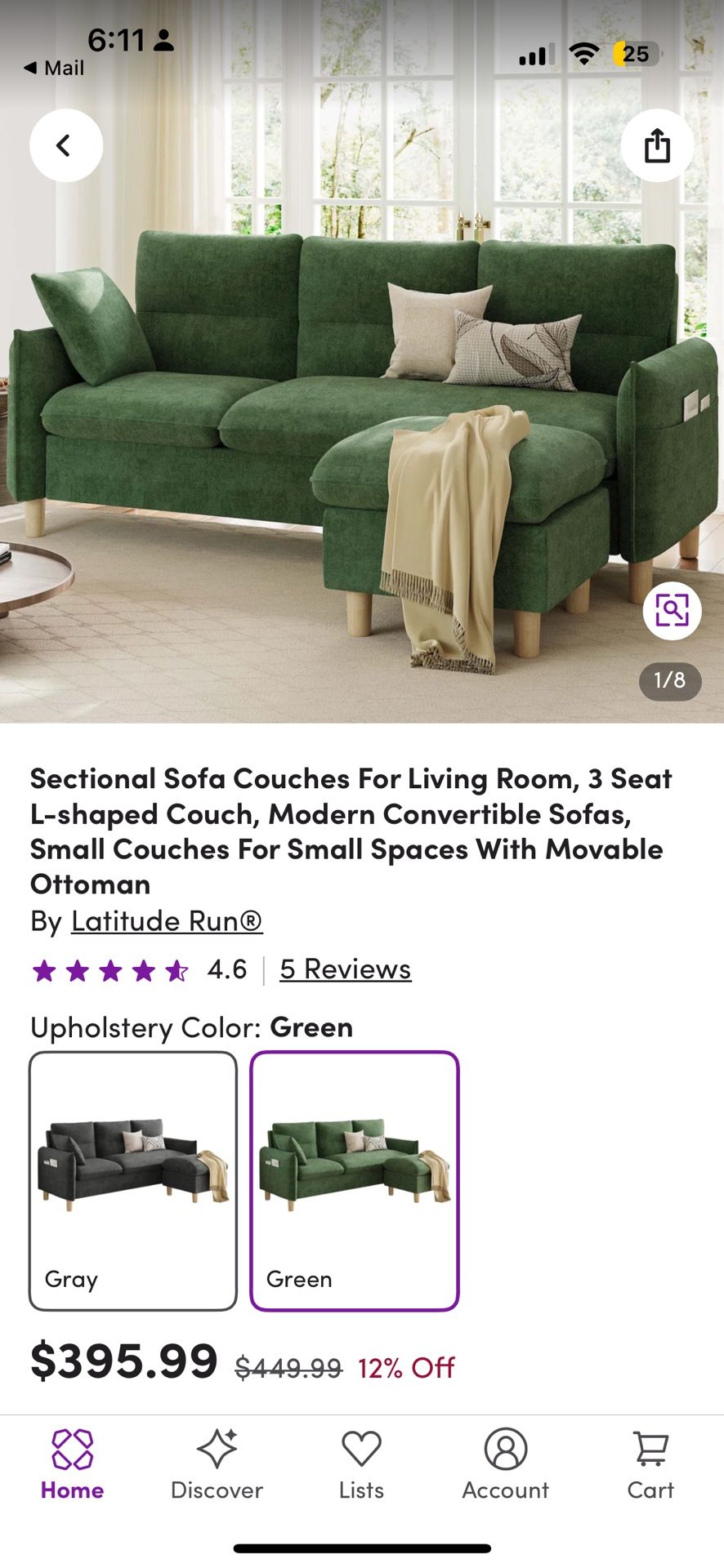 L-Shaped Sectional Couch With Ottoman