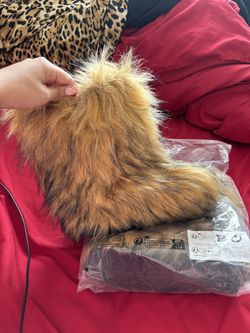 Brown Fluffy Furry Boots