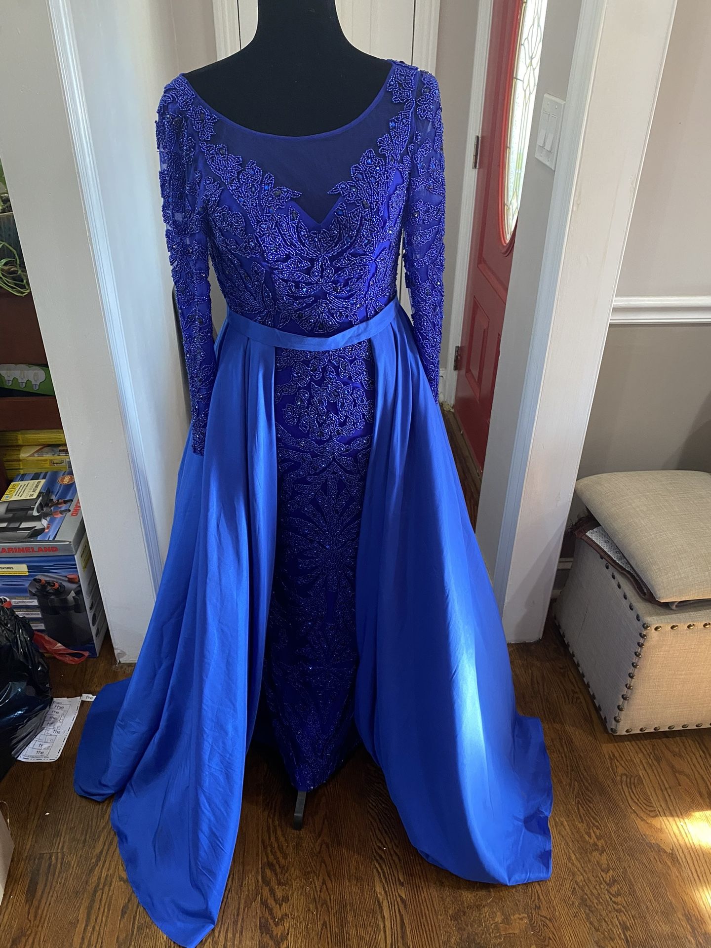 Prom Dress Beaded Beads Bead Fancy Formal Gown Pageant Party Wedding Fancy Dress