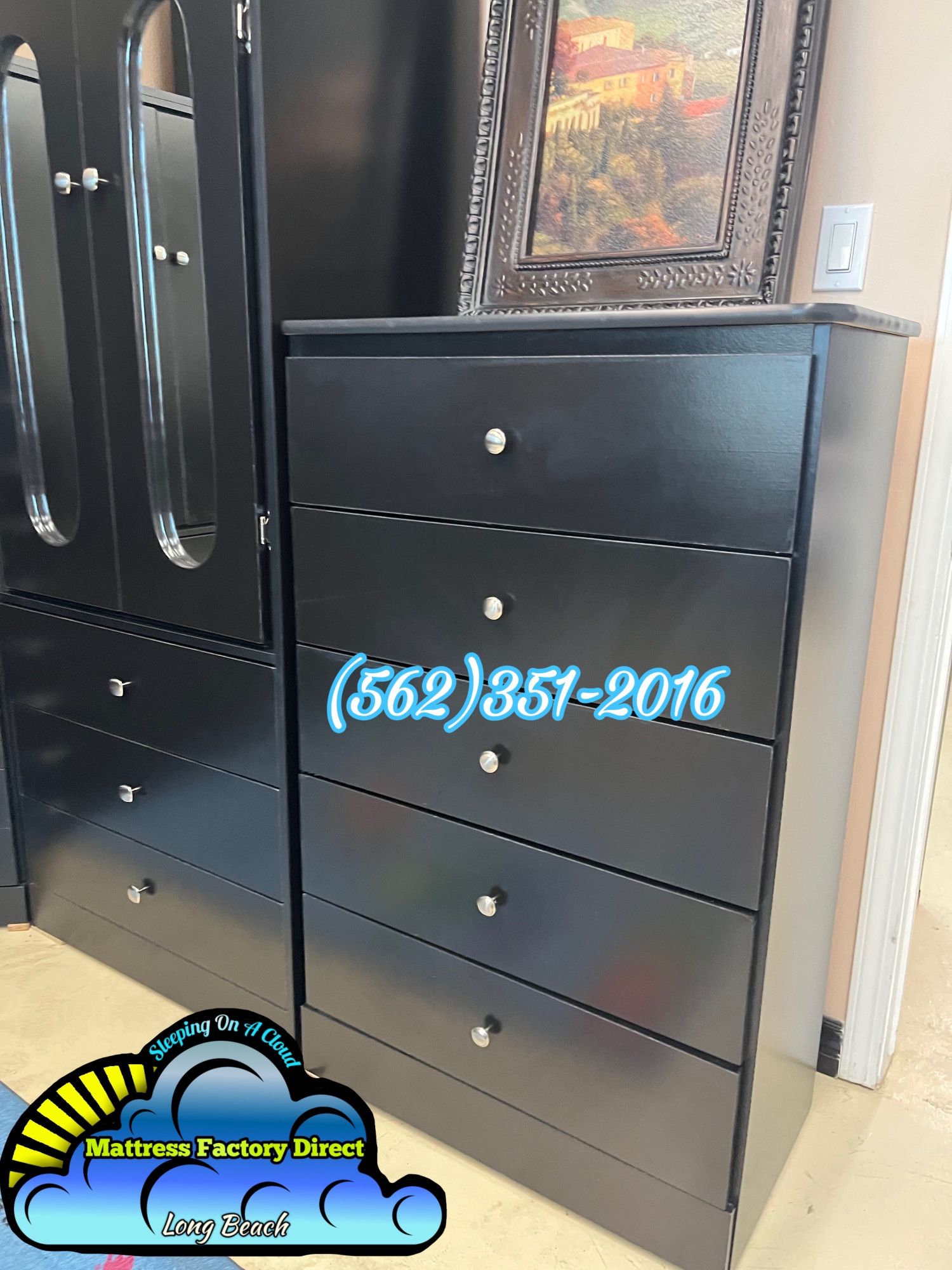 Five Drawer Black Dresser New Chest Comoda Nueva Cajonera