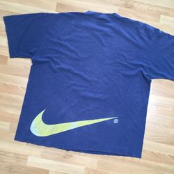 Vintage Distressed Trashed 80s 90s Nike Air Swoosh Check Big Logo T Shirt USA XL