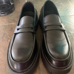 Men's Leather Chunky Penny Loafers Size 9.5 