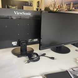ViewSonic and Dell Desktop Computer Monitor Set 