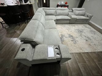 Rooms to go 7 piece power reclining sectional sofa