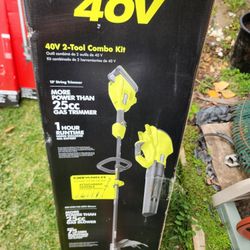Ryobi 40v Kit Baterie Y Cargador Usado 1 Ves Como Nuevo $150