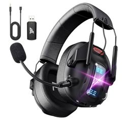 Brand New Wireless Gaming Headset for PS5, PS4, PC, USB Over Ear Gaming Headphones with Noise Canceling Mic, Bluetooth 5.3, 100H Battery, Low Latency,