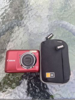 Canon PowerShot A800 10.0MP Red Retro 3.3x Zoom w/ Case & SD Card Works