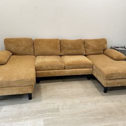 Couch Corduroy U-Shaped Sectional