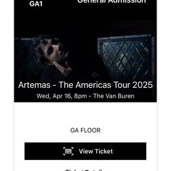 Artemas Concert Ticket 