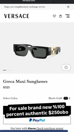 Versace Greca Maxi Sunglasses Black Gold