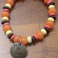 Women's Be Strong Bead Bracelet