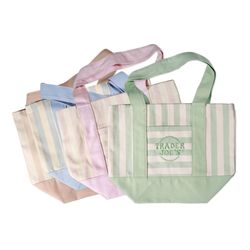 - ON HOLD - Set of 4 Viral Trader Joe’s Mini Pastel Striped Canvas Tote Bags