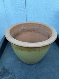 Green Glazed Terracotta Planter