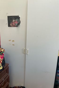 White Two-Door Wardrobe Cabinet