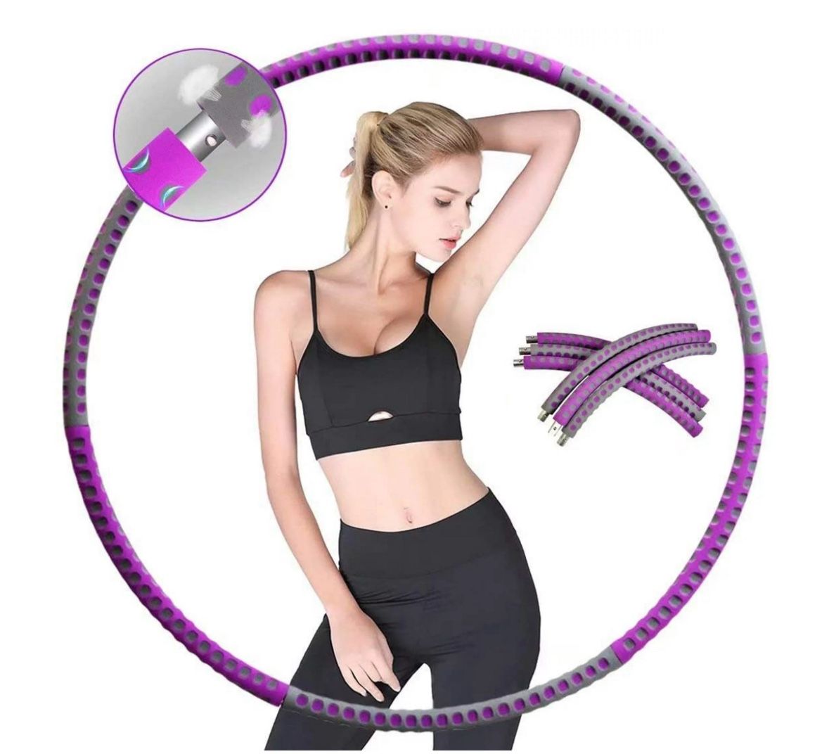 Exercise Hula Hoop Band Weighted Hula Hoop Stainless Steel Detachable Slimming