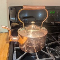 Antique Vintage Georgian III Copper Tea Kettle 