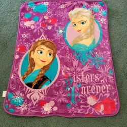 DISNEY FROZEN ANNA &ELSA  "FRIENDS FOREVER " BLANKET SZ 40"×50" SEE DESCRIPTION 