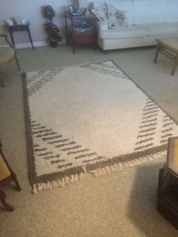 Blue and white area rug