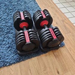 90 Lb Adjustable Dumbells Pair 