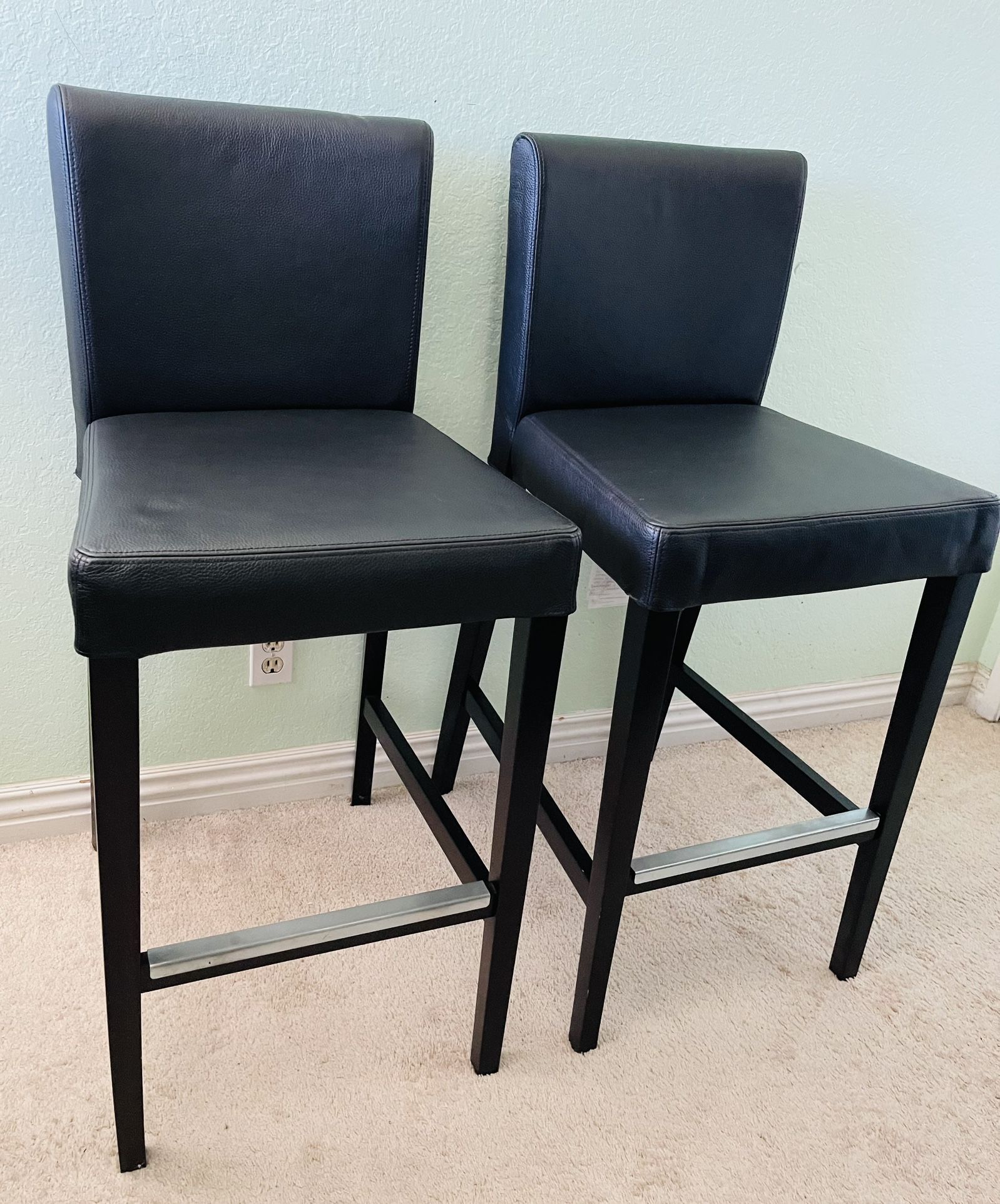 Bar Stool Chair IKEA Henriksdal 30-inch Top-grain leather