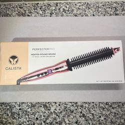 CALISTA Perfecter Pro Heated Round Brush, Lift, Volumize, and Style with No Heat Damage for Healthier Looking Hair, .75" For Short & Curly Styles, Dua