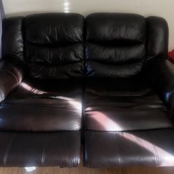Reclinable Leather Couch