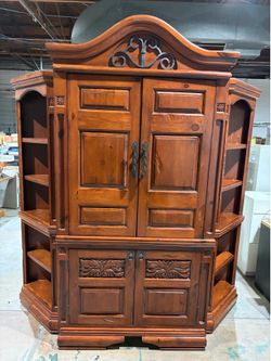 3-piece Spanish Mediterranean Style Solid Wood Entertainment Center