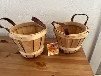Rustic Wooden Storage Baskets