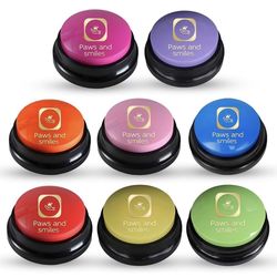 Dog Talking Buttons, 8-Pack Recordable Dog Buttons for Communication & Training, Pet Buzzer Set for Dogs & Cats, Game Buzzers, Dog Gifts, Fluent Pet T