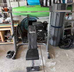 Squat rack and bench