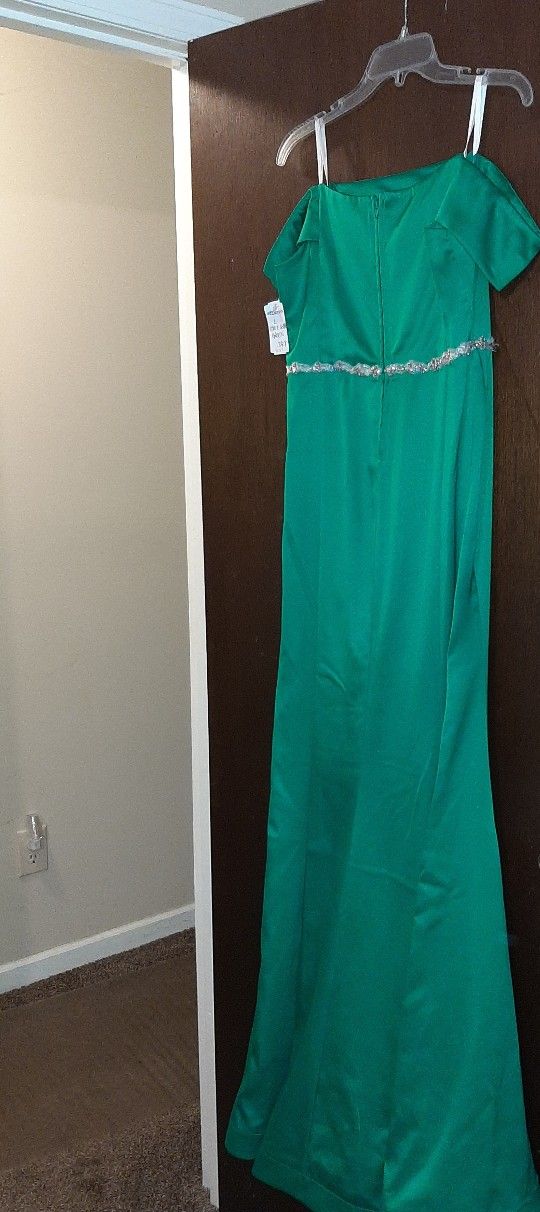 Teal Green Floor Length Dress 