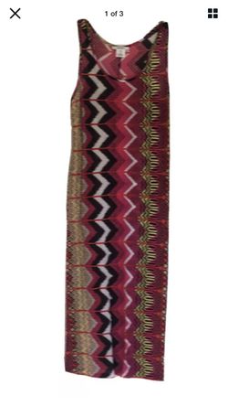 Carven Barneys NY Zigzag Chevron Bright Tank Dress Size S