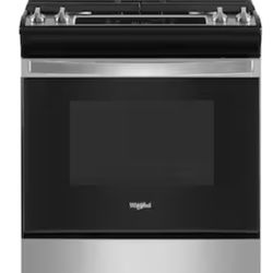Whirlpool 30-in 4 burners 5-cu ft Slide-In Natural Gas Range ( Fingerprint Resistant Stainless Steel )
