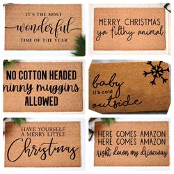 Handmade doormats Xmas decor