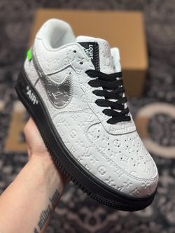 L.ouis V.uitton x Nike Air Force 1'07 LV8 Low BlackWhiteLV Monogram
