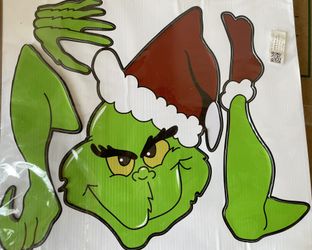 4 PC Grinch Cut Out Decorations For Fence Or Window