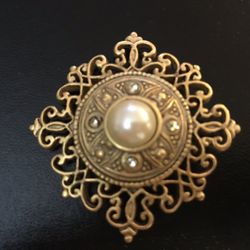 Brooch With White Stone