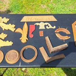 19 Unique Salvaged Wood Piece Parts Art Craft Supplies Project Woodworking Clock Case
